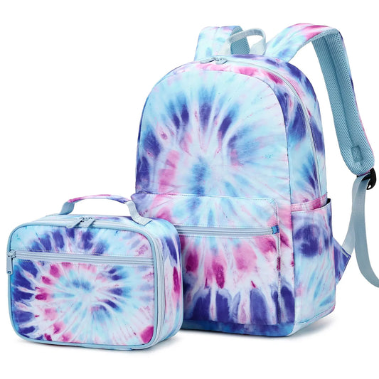 Spiral Swirl Tie Dye School Bag Backpack and Lunch Bag Set