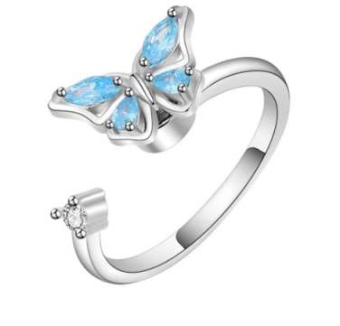 Butterfly Sensory Fidget Ring S925 (adjustable) Silver