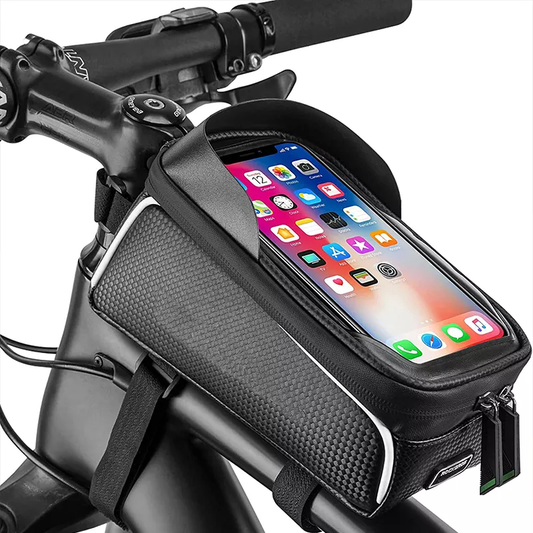 Bike Phone Front Frame Bag, Waterproof Bike Phone Mount Bag