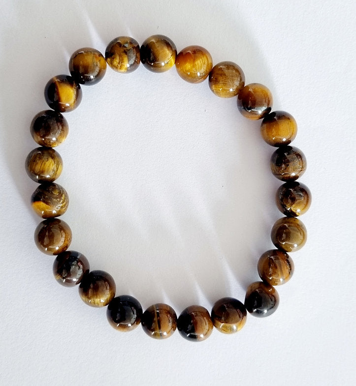 Brown Tigers Eye Crystal Bracelet 8mm Beads