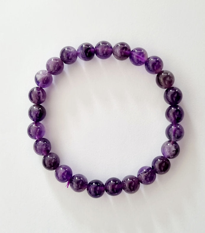 Amethyst Crystal Bracelet 8mm Beads