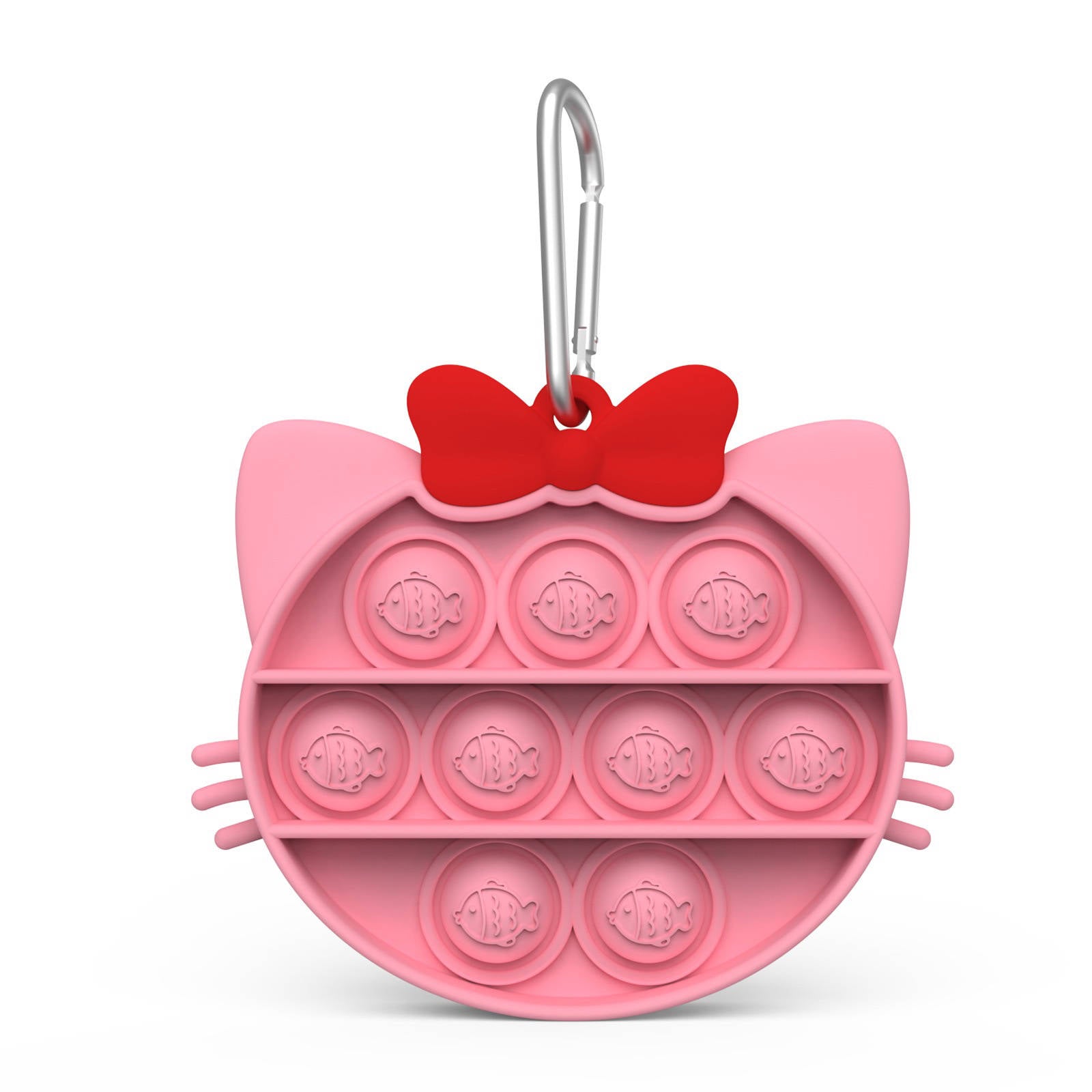 Pink Kitty Pop it Key Chain Key Ring
