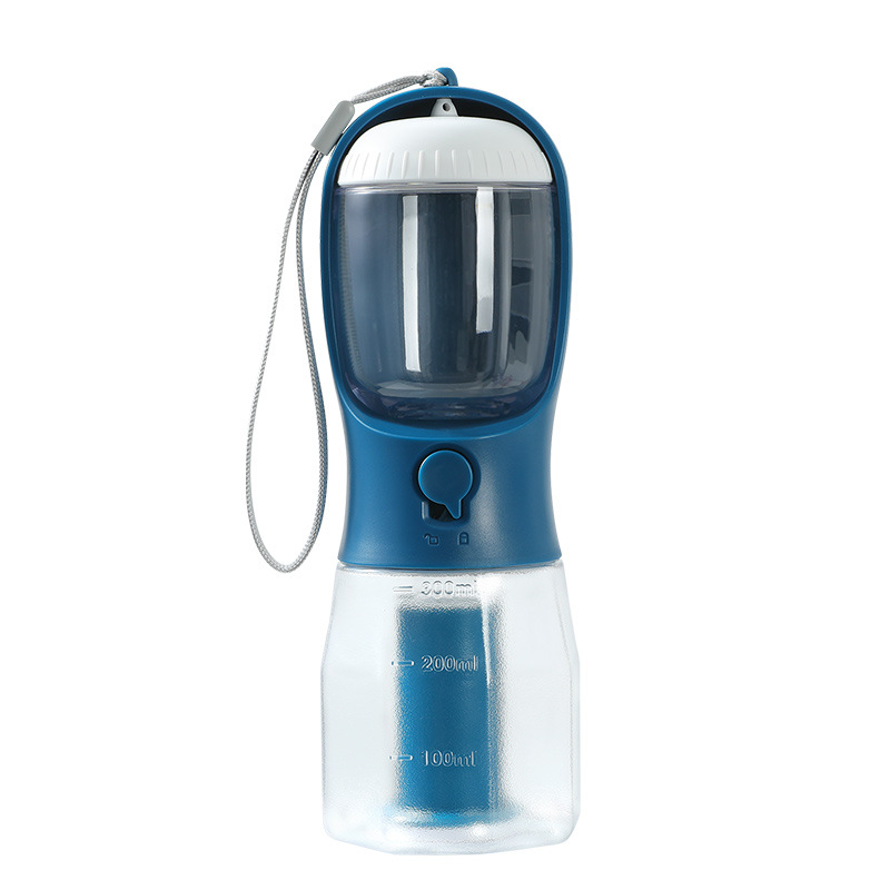 Blue 3 in 1 Multi Portable Pet Water & Food Feeder with Garbage Bag