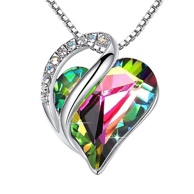 S925 Silver Heart Shaped Geometric Necklace