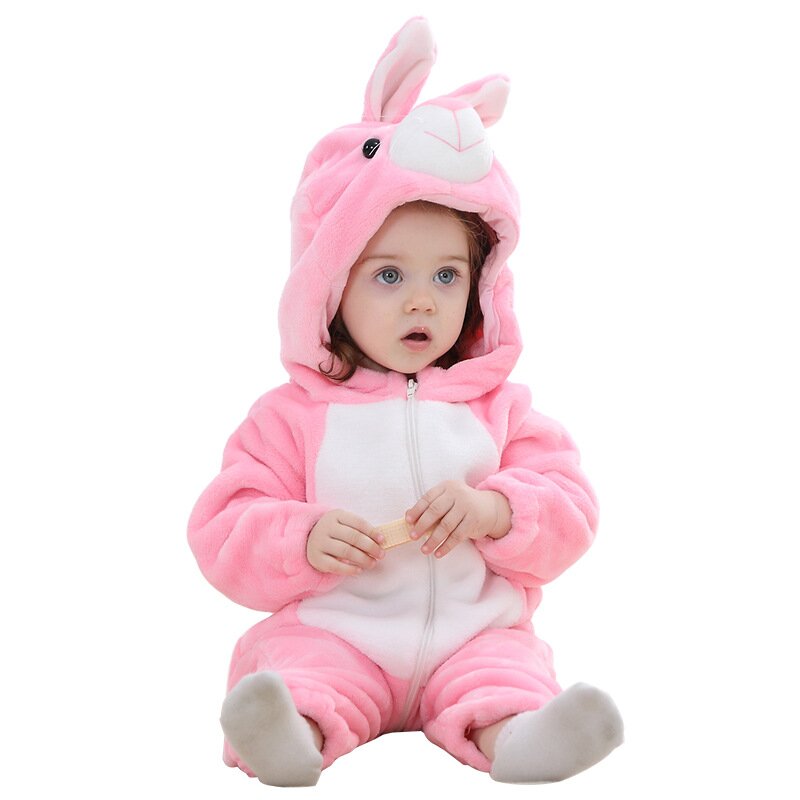 Cute Pink Rabbit Animal Cartoon Romper Jumpsuit