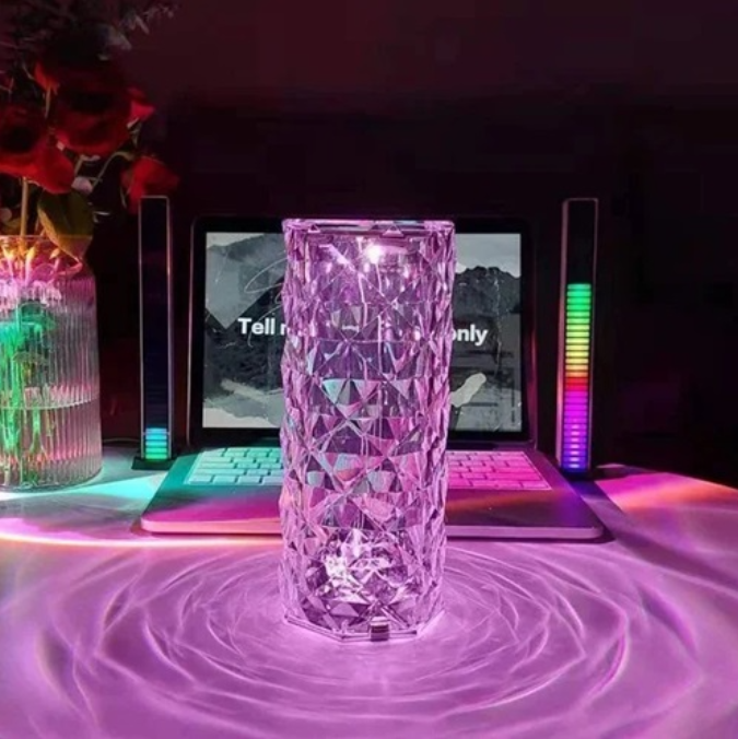 LED Crystal Rose Night Light Table Lamp