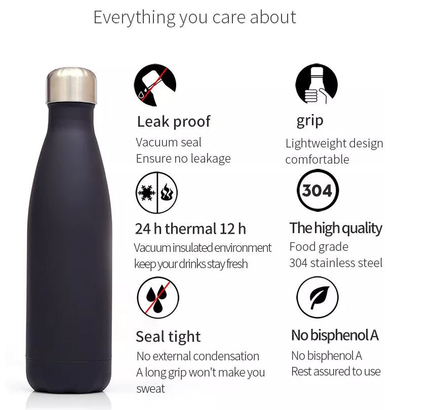 Insulated Stainless Steel Water Drink Bottle 500ml