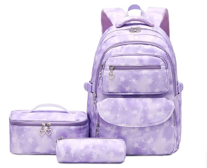 Star Print School Bag Backpack, Lunch Bag and Pencil Case Set