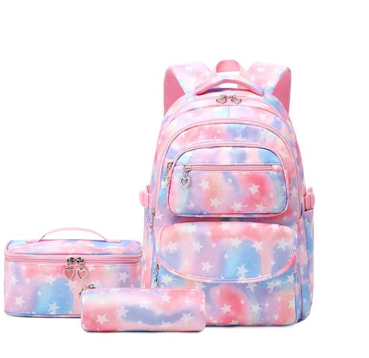Star Print School Bag Backpack, Lunch Bag and Pencil Case Set